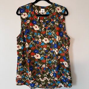 CAbi Floral Sleeveless Blouse